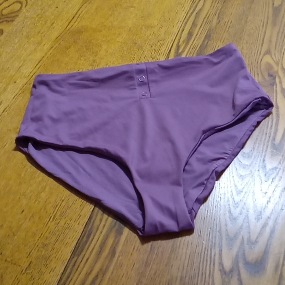 Andie Womens Bikini Bottom SMALL CACTUS FLOWER Vacation Pool Summer PLUM  NEW